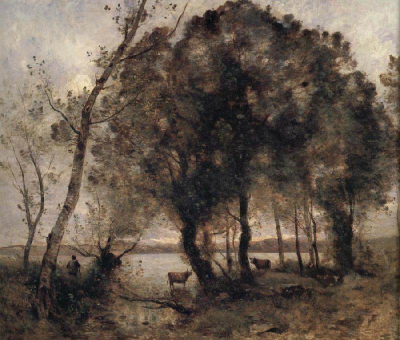 Jean Baptiste Camille  Corot The lake Germany oil painting art